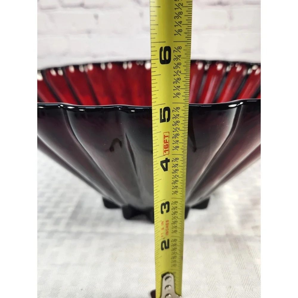 Anchor Hocking Royal Ruby Red Scalloped Serving‎ Bowl Glass 11